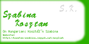 szabina kosztan business card